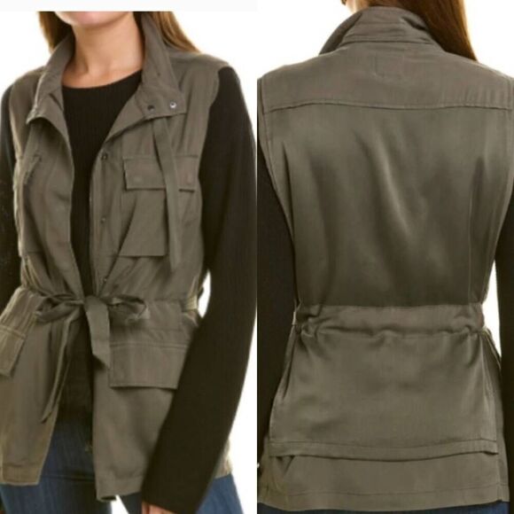 Go by GoSilk Silk Camo Print Zip Up Vest Size Medium - Picture 2 of 12